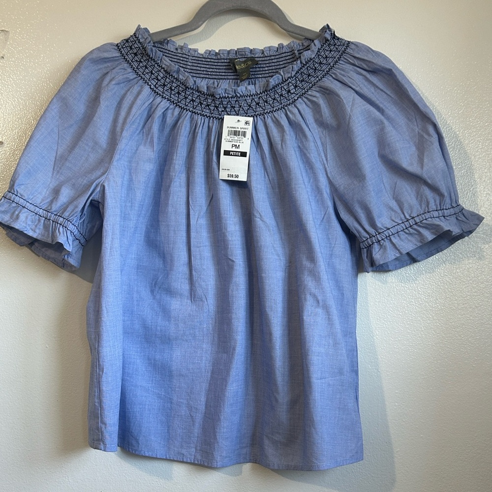 Elegant Blue Ruffled Blouse